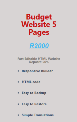 Budget website 5 Pages