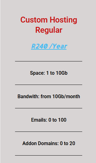 Custom Hosting Regular