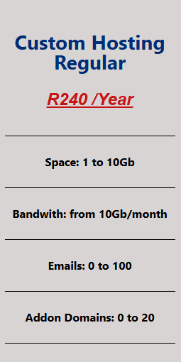 Custom Hosting Regular